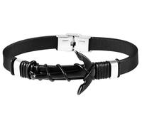 Akzent Armband Unisex - Premium Armband Unisex in Schwarz aus Leder, 100% Wasserfest & Hautverträglich