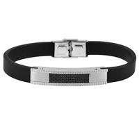 Akzent Armband Unisex - Premium Armband Unisex in Schwarz aus Leder, 100% Wasserfest & Hautverträglich