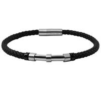 Akzent Armband Unisex - Premium Armband Unisex in Schwarz aus Leder, 100% Wasserfest & Hautverträglich