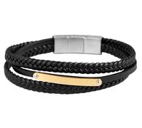 Akzent Armband Unisex - Premium Armband Unisex in Schwarz aus Leder, 100% Wasserfest & Hautverträglich