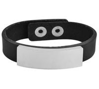 Akzent Armband Unisex - Premium Armband Unisex in Schwarz aus Leder, 100% Wasserfest & Hautverträglich