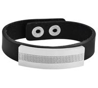 Akzent Armband Unisex - Premium Armband Unisex in Schwarz aus Leder, 100% Wasserfest & Hautverträglich