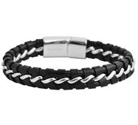 Akzent Armband Unisex - Premium Armband Unisex in Schwarz aus Leder, 100% Wasserfest & Hautverträglich