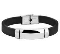 Akzent Armband Unisex - Premium Armband Unisex in Schwarz aus Leder, 100% Wasserfest & Hautverträglich