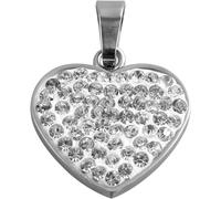 Akzent Damen-Anhänger Edelstahl mit weißen Steinen 006695000006