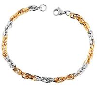 Akzent Damen-Armband Bicolor Armkette Edelstahl 20cm lang 4mm breit inkl. Geschenkbox Geschenkidee für Frauen Geburtstag