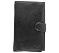 Akzent Damen-Geldbörse Echt Leder Hochformat 16 x 10 cm 3000321 (schwarz)