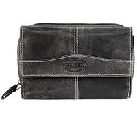 Akzent Damen-Geldbörse Echt Leder Querformat RFID Schutz 15 x 10 cm 3000112 (schwarz)