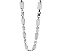 Akzent Damen & Herren aus Edelstahl 55cm, silberfarbig mit Plattenanhänger, modisch verarbeitet - hochwertiges Accessoire