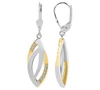 Akzent Damen-Ohrringe Ohrschmuck 925er Echt Silber rhodiniert (Laive-bicolor)