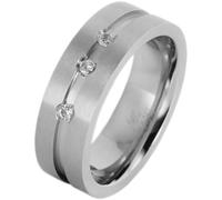 Akzent Damen Ring - Damenring Größe 50 aus Edelstahl in Silber, 100% Wasserfest & Hautverträglich