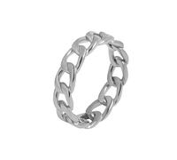 Akzent Damen Ring - Damenring Größe 52, 54, 56, 58, 60 aus Edelstahl in Silber, 100% Wasserfest & Hautverträglich (54)