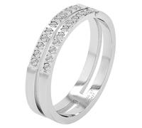 Akzent Damen Ring - Damenring Größe 57 aus Edelstahl in Silber, 100% Wasserfest & Hautverträglich