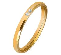 Akzent Damen Ring - Damenring Größe 58 aus Edelstahl in Gold, 100% Wasserfest & Hautverträglich