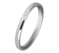 Akzent Damen Ring - Damenring Größe 60 aus Edelstahl in Silber, 100% Wasserfest & Hautverträglich