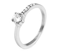 Akzent Damen Ring, Edelstahl, poliert, Gr. 56, geeignet für Verlobung oder Hochzeit, Geschenkidee für Damen inkl. Geschenkbox