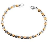 Akzent Edelstahl Armband für Damen in Bicolor | Länge 21 cm | Karabinerverschluss | 100% Wasserfest & Hautverträglich | Bracelet for Woman