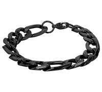 Akzent Edelstahl Armband Unisex in Schwarz | Länge 21 cm | Karabinerverschluss | 100% Wasserfest & Hautverträglich | Bracelet for Unisex