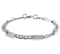 Akzent Edelstahl Armband Unisex in Silber | Länge 19 cm | Karabinerverschluss | 100% Wasserfest & Hautverträglich | Bracelet for Unisex