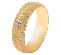 Akzent-Eheringe Partnerringe Verlobungsringe Edelstahl mit Simili+ Gravur goldfarbig Antragsringe Trauringe Freundschaftsringe (Damenring, 54)