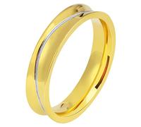 Akzent-Eheringe Partnerringe Verlobungsringe Edelstahl mit Simili+ Gravur goldfarbig (Herrenring, 68)