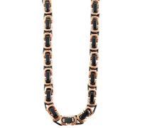 Akzent Fionn Herren-Königskette Edelstahl schwarz roségoldfarbig Breite 8 mm versch. Längen Karabinerverschluss (50)