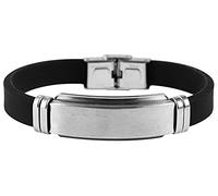 Akzent Galeb Unisex-Armband Kautschuk Edelstahl Hakenverschluss 5030070 (Design 7)