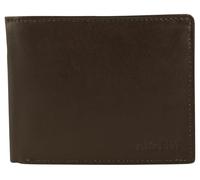 Akzent Geldbörse für Herren aus Leder in Braun, Geldbeutel mit Druckknopf in 10 x 12,5 x 2 cm