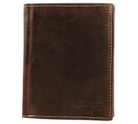 Akzent Geldbörse für Herren aus Leder in Braun, Geldbeutel mit Druckknopf in 12,3 x 9,5 x 2 cm