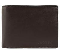 Akzent Geldbörse für Herren aus Leder in Braun, Geldbeutel mit Druckknopf in 9 x 12 x 2,3 cm