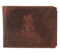Akzent Geldbörse für Herren aus Leder in Braun, Geldbeutel mit Druckknopf in 9 x 12 x 2 cm