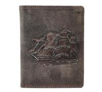 Akzent Geldbörse für Herren aus Leder in Braun, Geldbeutel mit Druckknopf in 9 x 12 x 2 cm