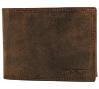 Akzent Geldbörse für Herren aus Leder in Braun, Geldbeutel mit Druckknopf in 9 x 12 x 2 cm