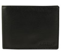 Akzent Geldbörse für Herren aus Leder in Schwarz, Geldbeutel mit Druckknopf in 9 x 12 x 2,3 cm