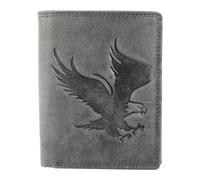 Akzent Geldbörse für Herren aus Leder in Schwarz, Geldbeutel mit Druckknopf in 9 x 12 x 2 cm