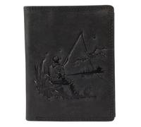 Akzent Geldbörse für Herren aus Leder in Schwarz, Geldbeutel mit Druckknopf in 9 x 12 x 2 cm