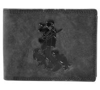 Akzent Geldbörse für Herren aus Leder in Schwarz, Geldbeutel mit Druckknopf in 9 x 12 x 2 cm