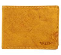 Akzent Geldbörse für Unisex aus Leder in Braun, Geldbeutel mit Druckknopf in 9,5 x 12 x 2 cm