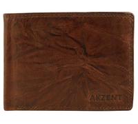 Akzent Geldbörse für Unisex aus Leder in Braun, Geldbeutel mit Druckknopf in 9,5 x 12 x 2 cm