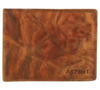 Akzent Geldbörse für Unisex aus Leder in Braun, Geldbeutel mit Druckknopf in 9,5 x 12 x 2 cm