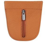 Akzent Geldbörse für Unisex aus Leder in Braun, Geldbeutel mit Klappe in 9,5 x 9,2 x 0,5 cm
