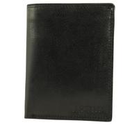 Akzent Geldbörse für Unisex aus Leder in Schwarz, Geldbeutel mit Druckknopf in 12,5 x 10 x 2 cm