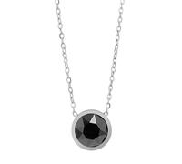 Akzent Halskette mit Anhänger für Damen aus Edelstahl | Ankerkette 43+5 cm | Kristallstein | Karabinerverschluss | Geschenk für Männer, Frauen | 100% Wasserfest & hautfreundlich