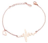 Akzent Hanna Damen-Armband Kettenarmband Armschmuck Edelstahl Herzschlag 5030415 (roségoldfarbig)