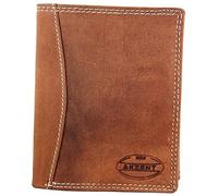 Akzent Herren-Geldbörse Echt Leder Hochformat 12 x 9 cm 3000177 (braun)