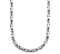 Akzent Herren-Königskette Byzantiner-Halskette aus Edelstahl Länge 60cm Stärke 4mm silberfarbig Kette mit Karabinerhaken