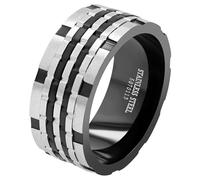 Akzent Herren Ring - Herrenring Größe 64 aus Edelstahl in Bicolor, 100% Wasserfest & Hautverträglich