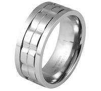 Akzent® Herren Ring - Herrenring Größe 72 aus Edelstahl in Silber, 100% Wasserfest & Hautverträglich