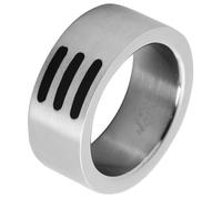 Akzent Herren Ring - Herrenring Größe 74 aus Edelstahl in Silber, 100% Wasserfest & Hautverträglich