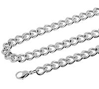 Akzent Keno Unisex-Kette Panzerkette Anhängerkette Edelstahl ohne Anhänger silberfarbig 5000051 (50)